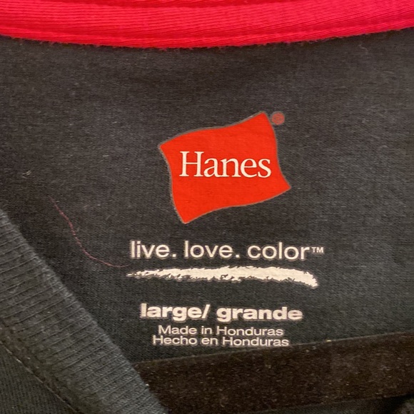 Large Kids Hanes black crew neck t-shirt - Picture 3 of 4